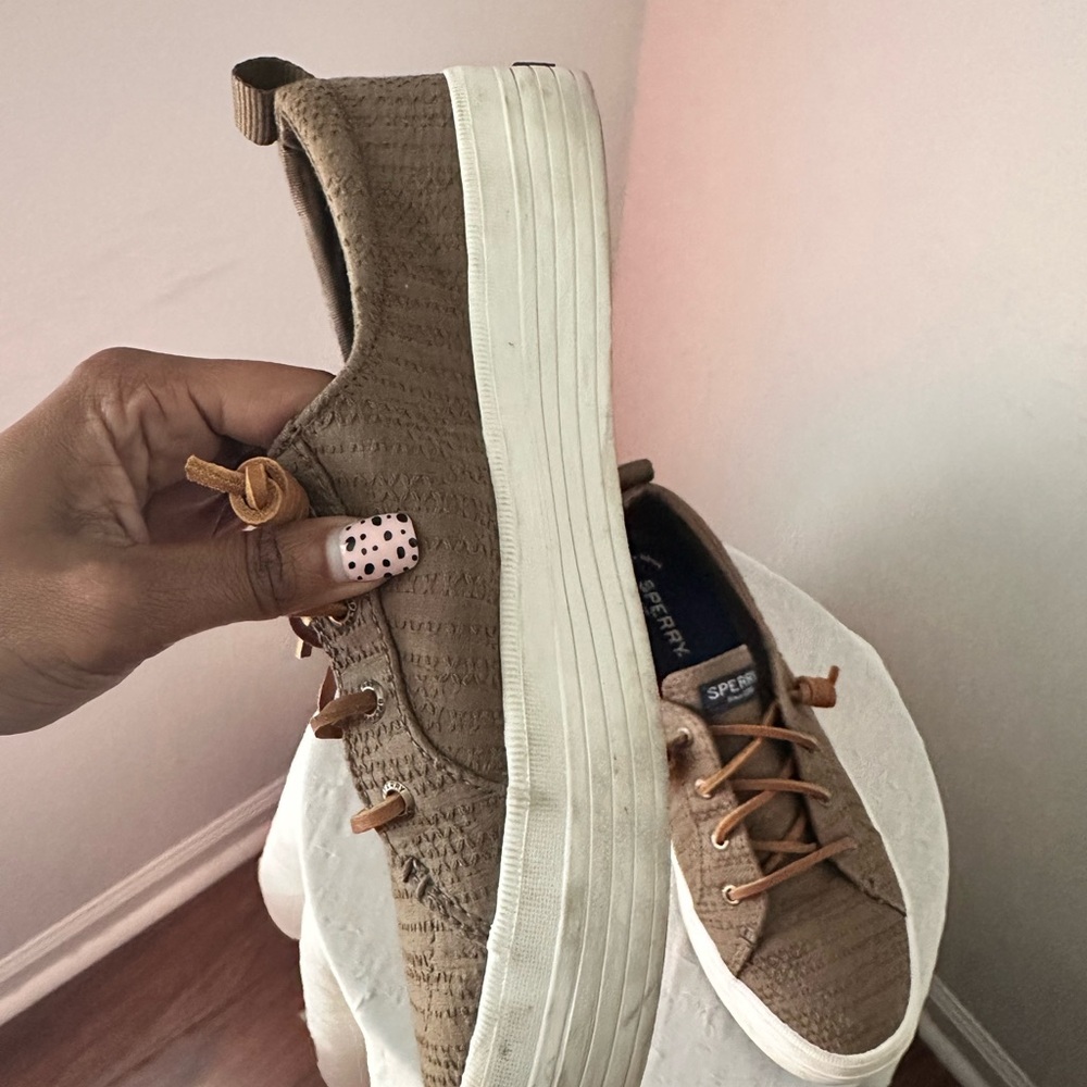 Sperry Women's Crest Boat Smocked Hemp Sneaker green size 8 - Picture 8 of 11